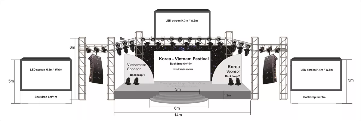 Bản vẽ kích thước sân khấu sự kiện